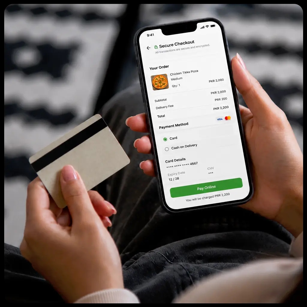 Customers pay you directly via card, JazzCash, Easypaisa, or cash on delivery.