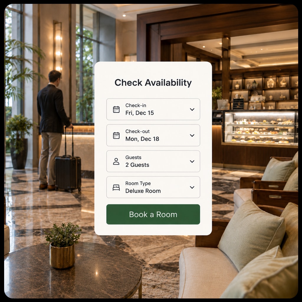 Room available, booked, or occupied? illustration