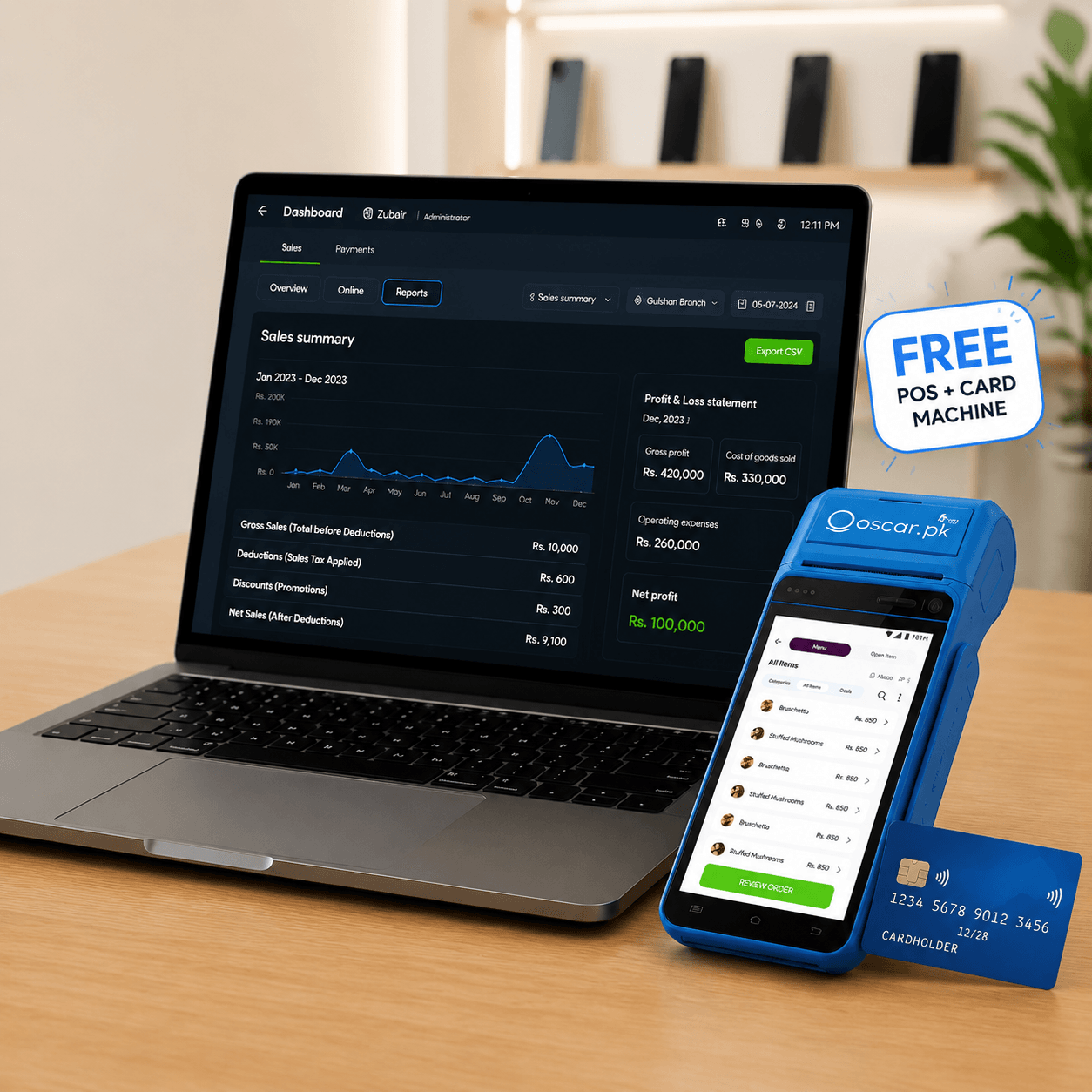 One device. Your entire business. Free. illustration
