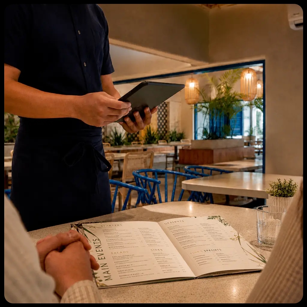 Faster table orders. Cleaner checkout.