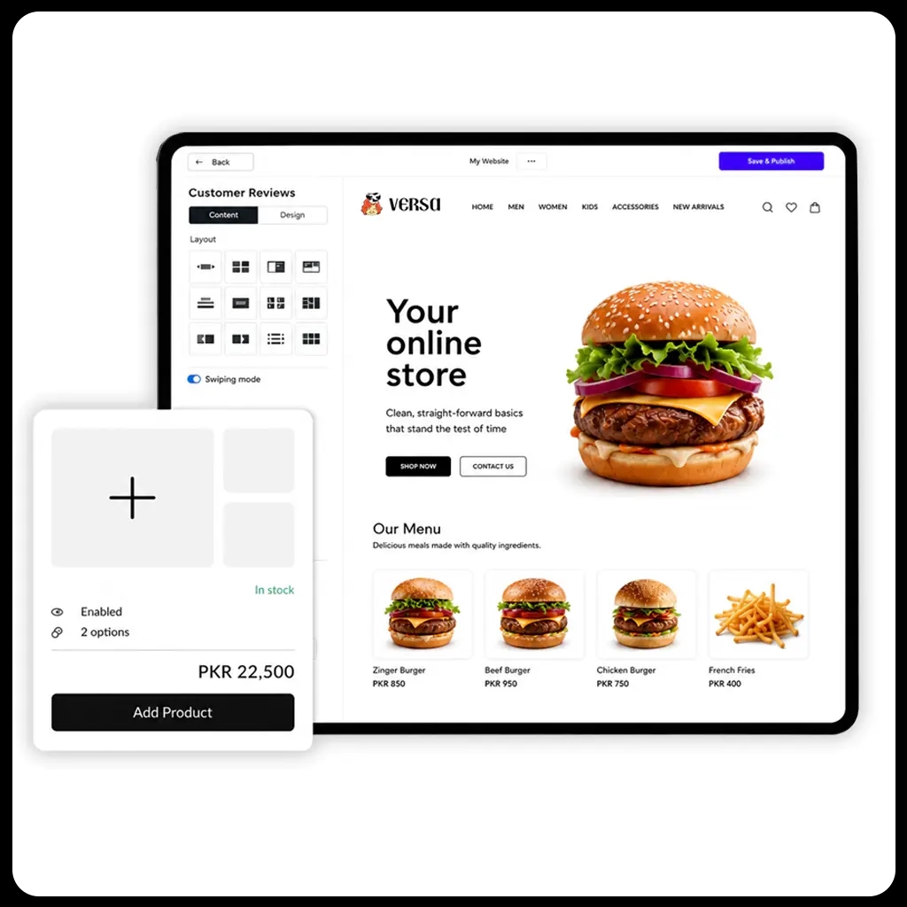 Build your own branded page & take orders directly