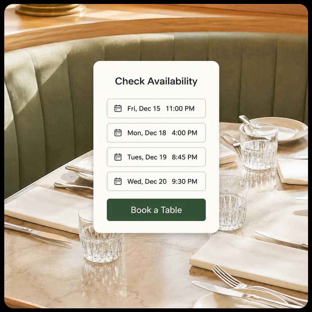 Table available, or already booked? illustration